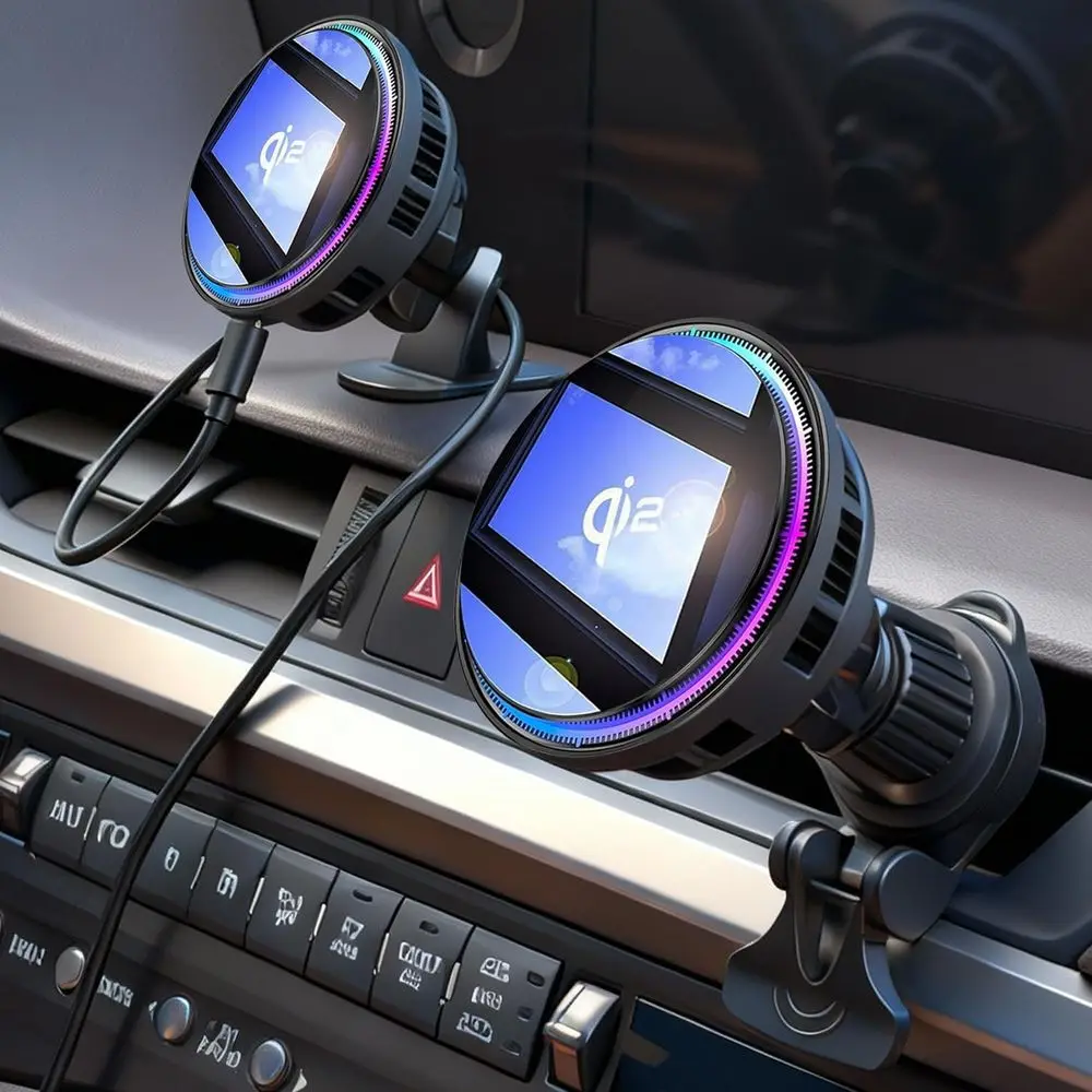 

Upgraded TEC Cooling Magnetic Wireless Car Mount, Qi 15W Magnetic Car Mount, Air Vent Board Charging Car Phone Holder, Compatibl