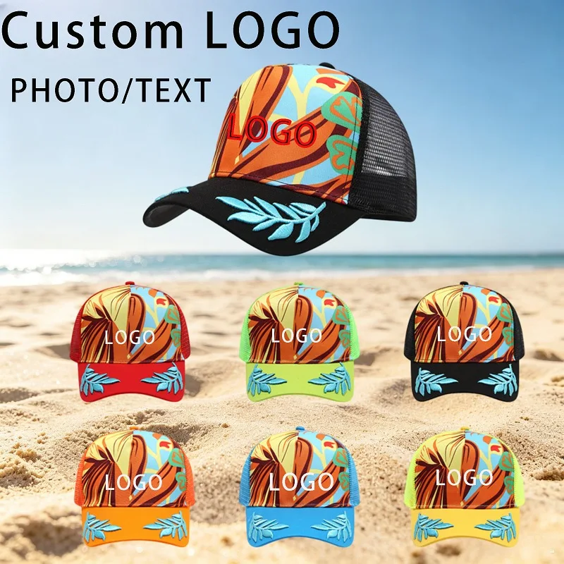 Gorras de Malla Personalizadas con Logotipo Bordado para Mujer, Sombreros de Viaje al Aire Libre, Protección Solar, Transpirables, Gorras de Camionero, Gorras de Béisbol para Hombre
