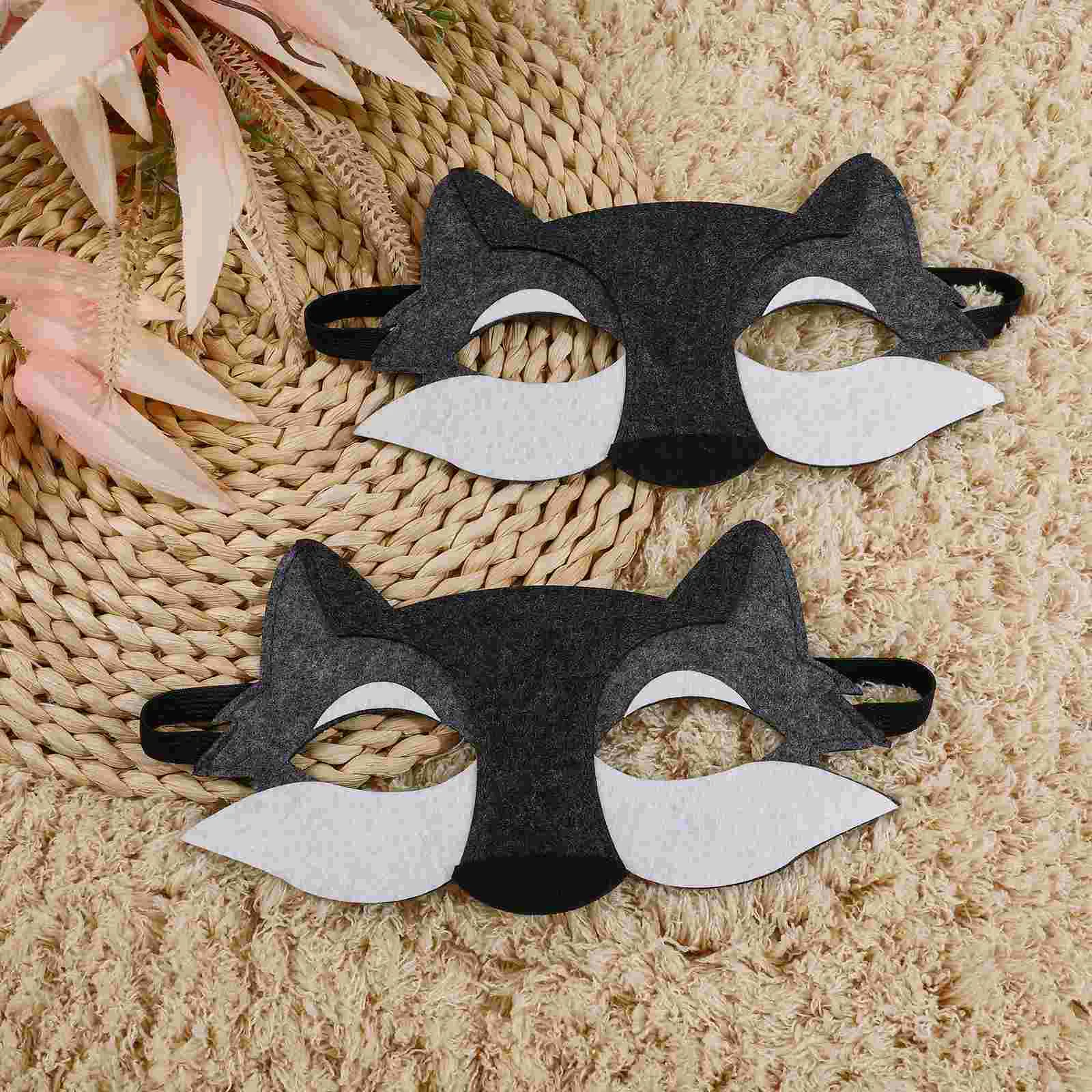 20 Pcs Felt Wolf Mask Halloween Party Black Face Masks Gift Masquerade Animal Toddler Facial