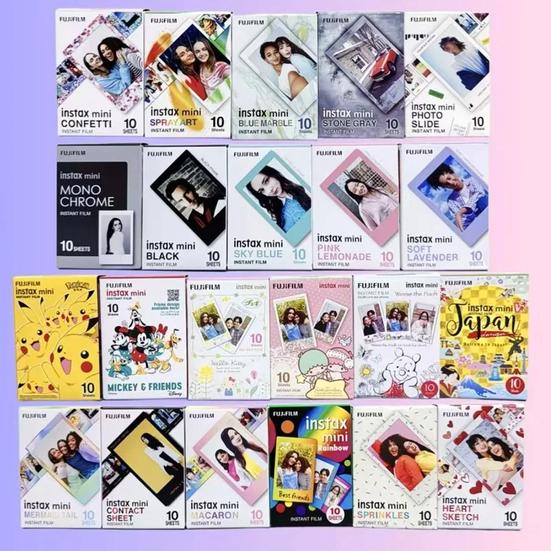 Papel de Exposición de 10/30/50 Hojas, Diseño a Color, Película Fujifilm Instax Mini para Cámara Fujifilm Instax Mini 12, Mini 11/40/9/8/7/90
