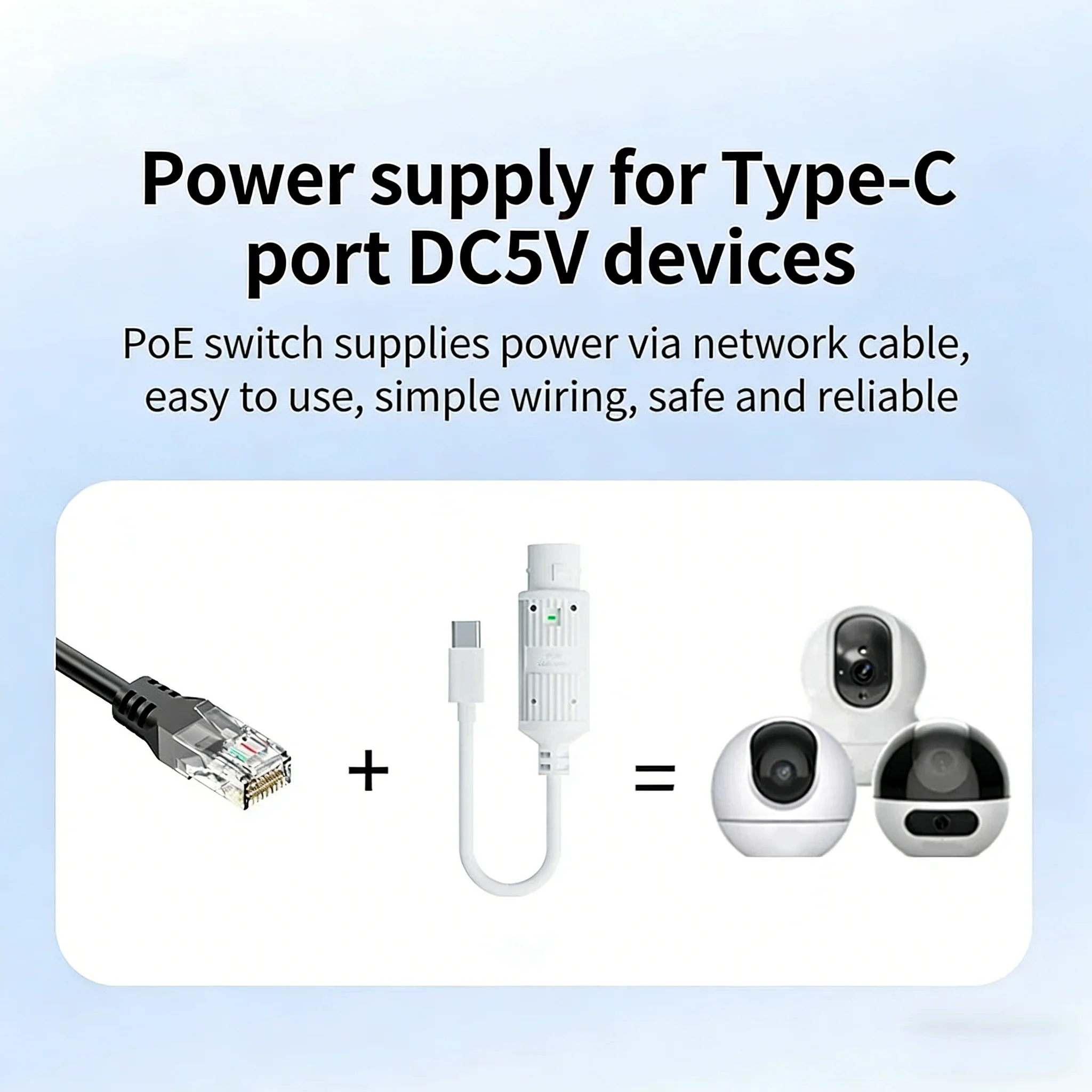 48V to 5V 2.4A POE Converter Standard Power Supply Module for WiFi Cameras Tablet Phones Type-C Port