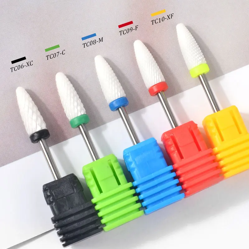 

Ceramic Nail Drill Bits, Electric Manicure Grinding Head Milling Cutter, Cuticle Clean Nail Files Pedicure Polish Nail Tool