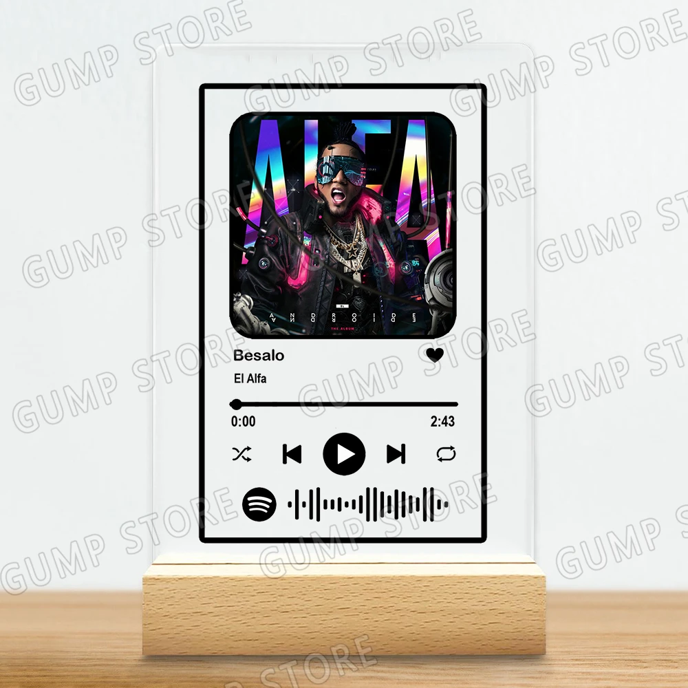 Rap Singer El Alfa Acrylic Music Plaque Song Playlist Code  Dembow Reggaeton BEBÉ Fans Gifts Home Decor Office Desk Decoration