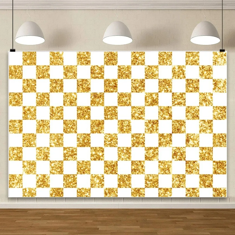 Multi Color Chessboard Minimalist Pattern Theme Banner Background Cloth, Adult Birthday Party Decoration Photography Background