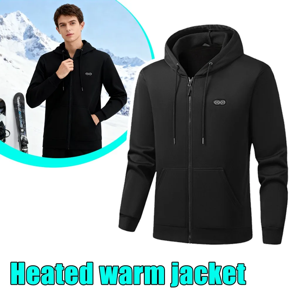 

Новинка 2025, мужская зимняя толстовка с подогревом, уличная флисовая подкладка, куртка с USB-подогревом, куртка с электрическим подогревом, мотоциклетное снаряжение