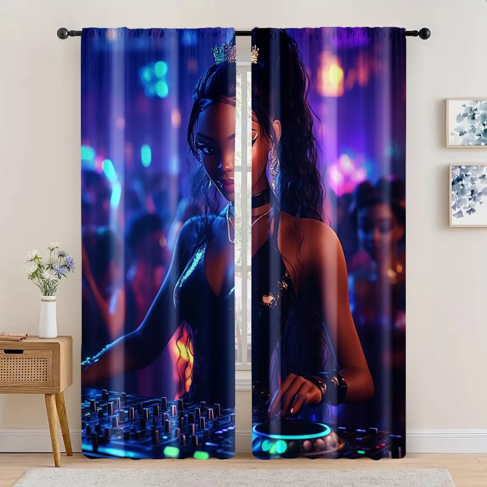 

2pc, Window Drapes Happy evening Protecting Privacy Party Decorations Suitable for Home Daily Decor
