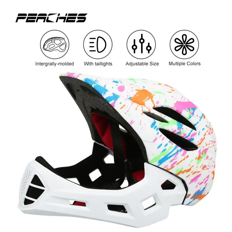 Cycling Helmet Children Full Face Helmet Balance Bike Helmet with Light and Insect Net Outdoor Sport Capacete Ciclismo Cascos