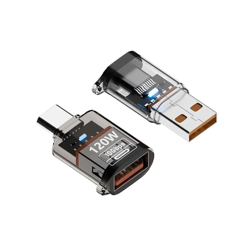 120 W Schnelllade-USB 3,2 auf Typ C-Adapter OTG 10 GB Hochgeschwindigkeitsdaten-Audioübertragung für Xiaomi Huawei PC Tablet USB C-Konverter