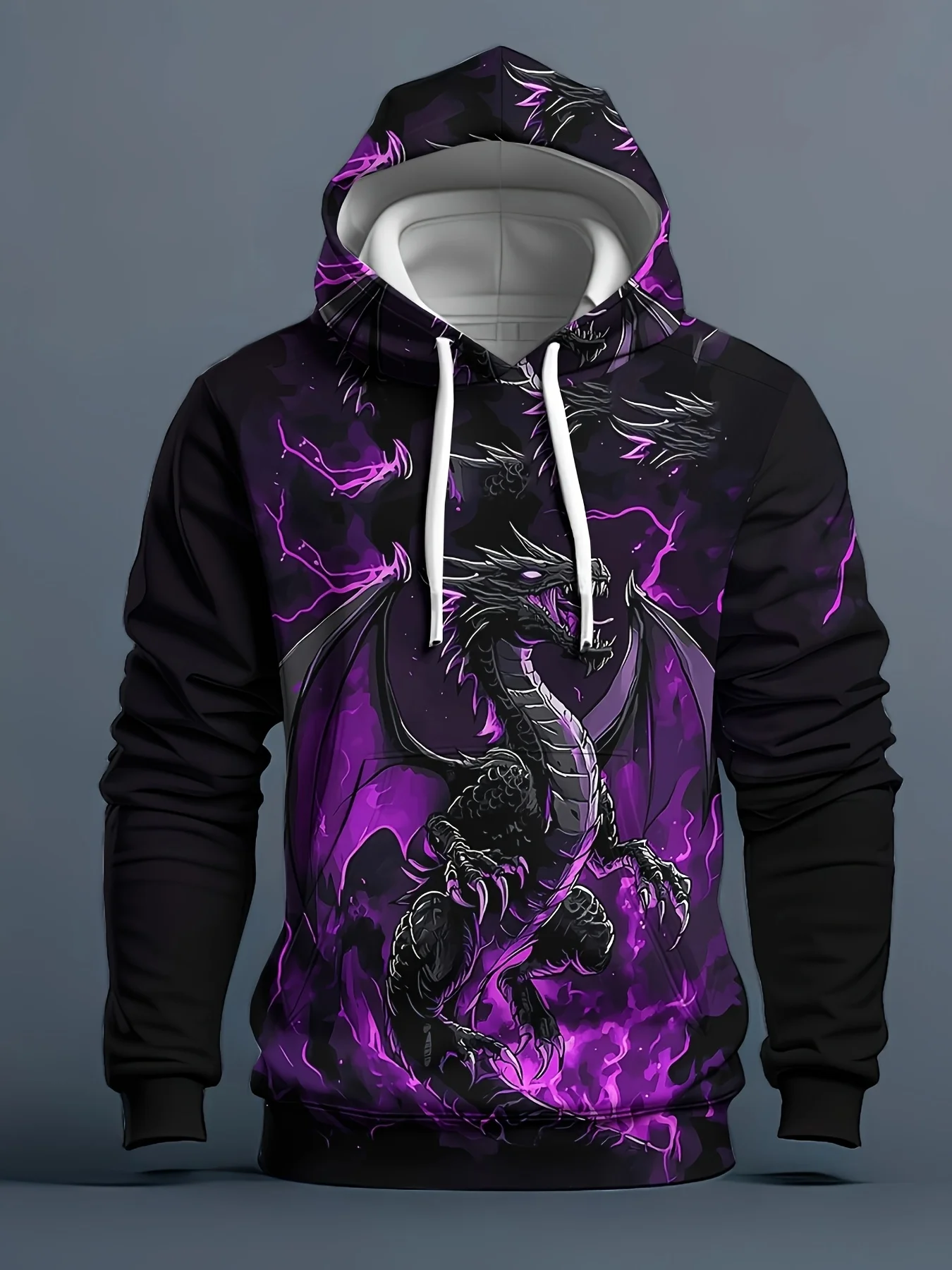 

Fashion Dragon Printing Men's Hoodies Autumn Winter Casual Loose Sweatshirts Street Trend High Quality Clothing Oversized Hoodie