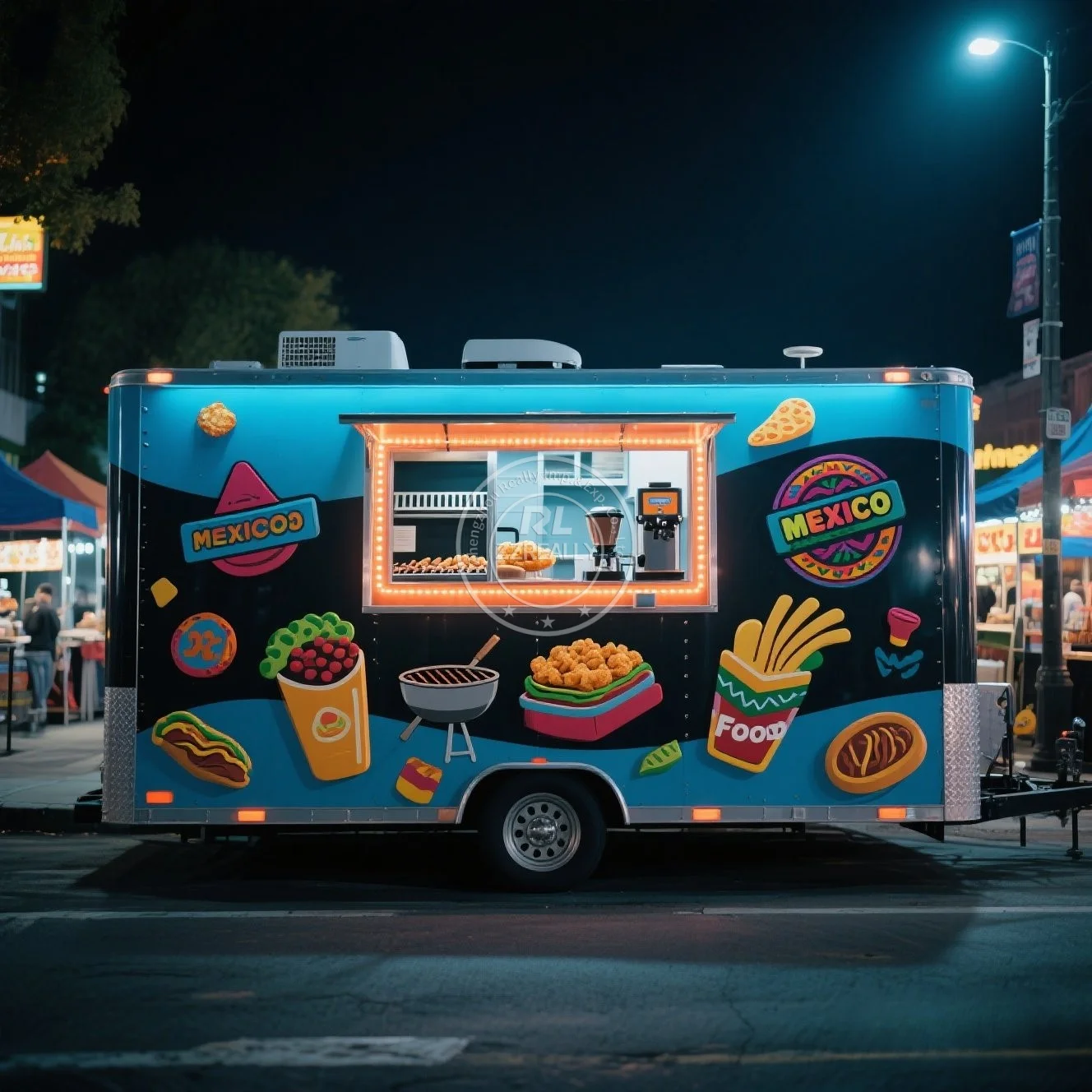 

NEW Stainless Steel Customized Mobile Kitchen Food Trailer USA Standards food kiosk With Full Kitchen DOT certification