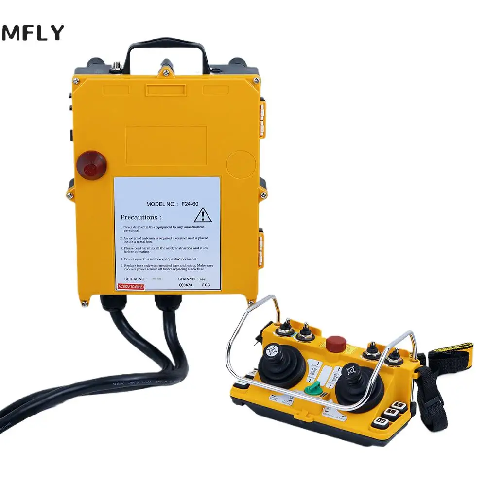 

F24-60 Double Rocker Industrial Remote Control Crane Wireless Remote Control 1 Transmitter + 1 Receiver five-speed Gear