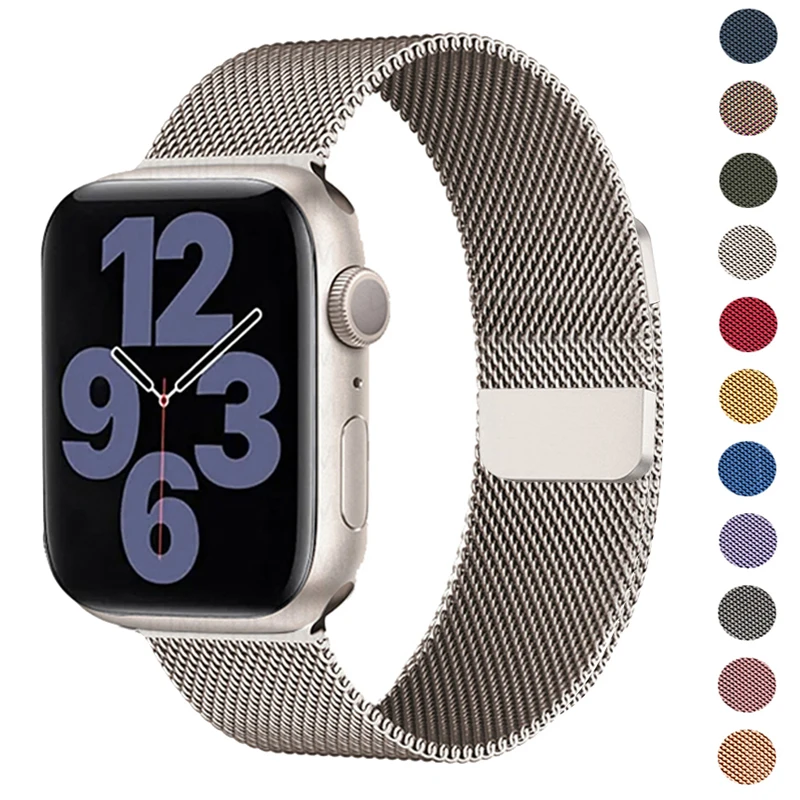 Milanese Loop Strap For Apple Watch Band 46mm 40/44mm 41/45mm 38/42mm Wristband Bracelet iwatch Series 10 9 4 7 8 6SE Ultra 49mm