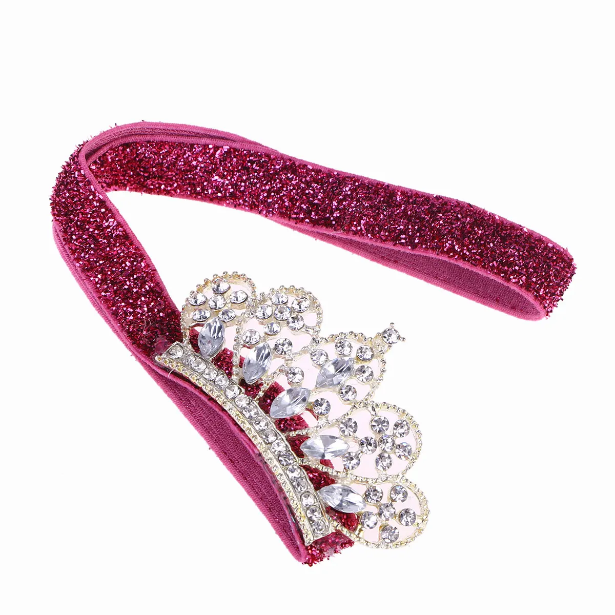 

Rhinestone Crown Hairband Baby Tiara Headband Girls Infants Kids Elastic Comfortable Birthday Christmas Photography Props Hair