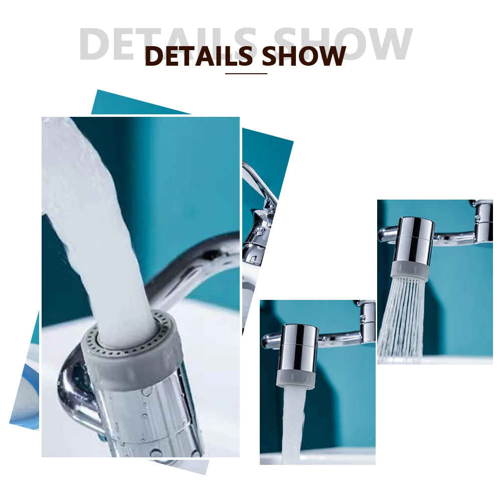 1080 Rotating Rotatable Spray Attachment Robotic Arm Faucet-Extender Universal 2 Mode Splash Filter Extension Stainless Steel