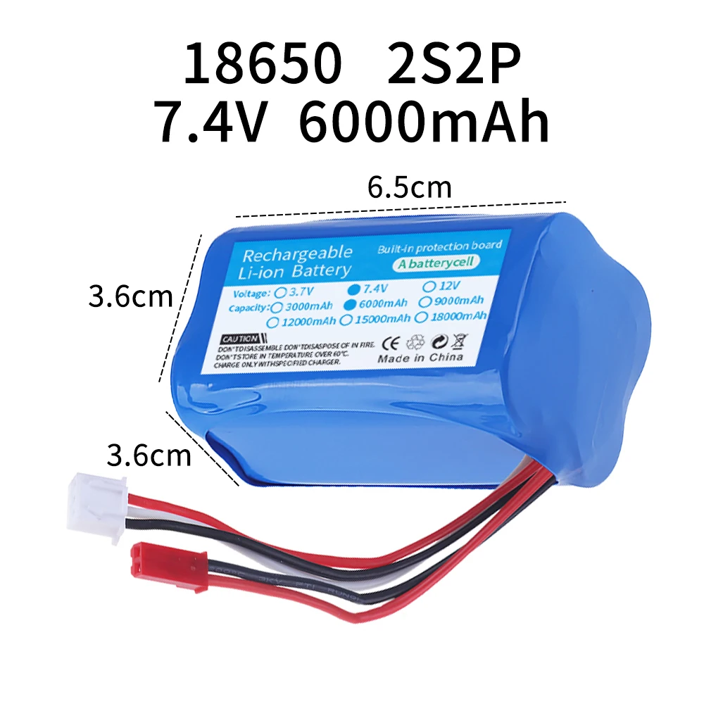 2s 7.4v 6000/12000mAh lipo battery For HuanQi 957/948/848B/827B/823/955/956/957/948 MJX F45/T55 Remote Control Toys parts 18650