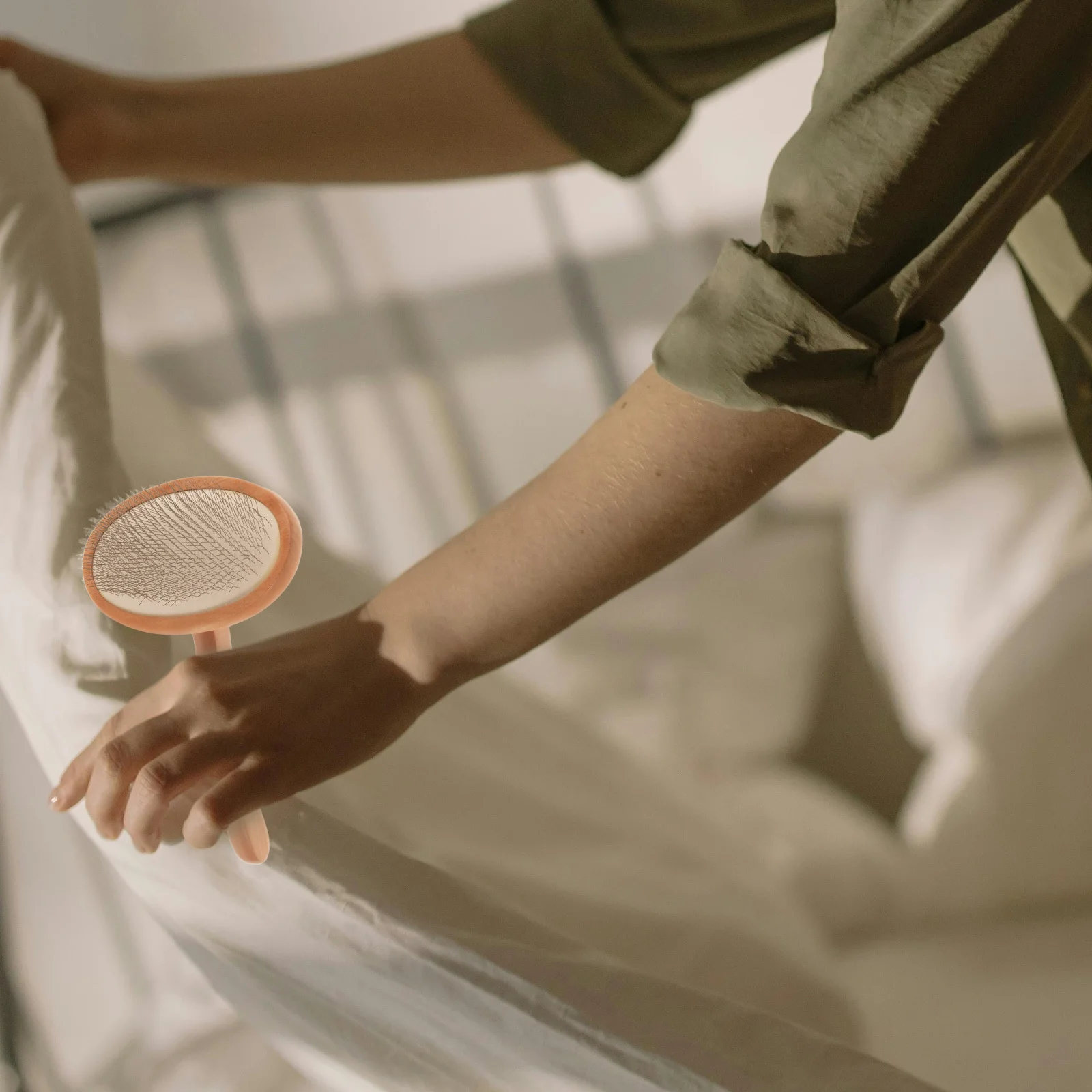 

Wool Needle Brush, Portable Felting Carders For Fiber Prep, Ergonomic Handle Wool Blending Tool, Craft Felt Project