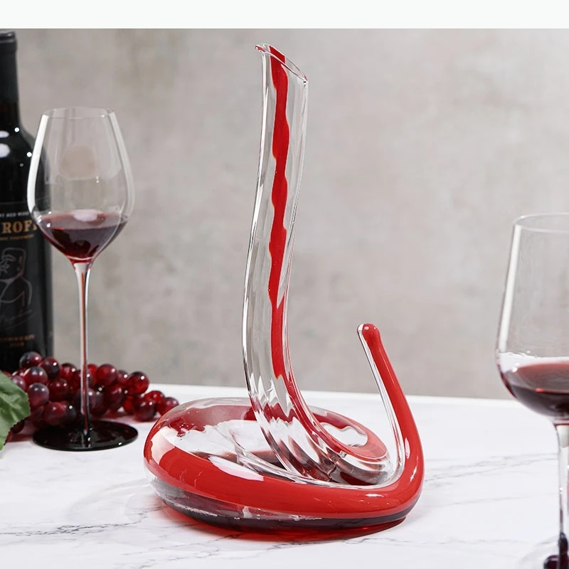 

Artificially Blown Snake-shaped Glass Decanter Wine Separator Barware Household Wine Dispenser 1000ml Senior Decanter Wine Set
