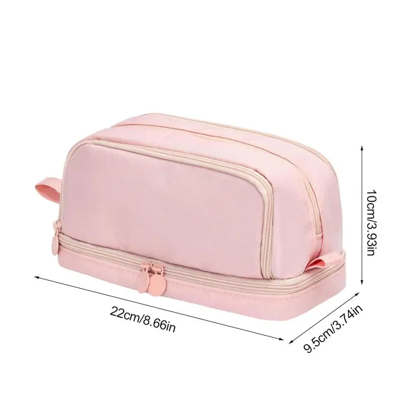 Imagem -06 - Portátil de Grande Capacidade Zipper Lápis Case Estética Pen Pouch Papelaria Bolsa de Armazenamento para Lápis e Canetas