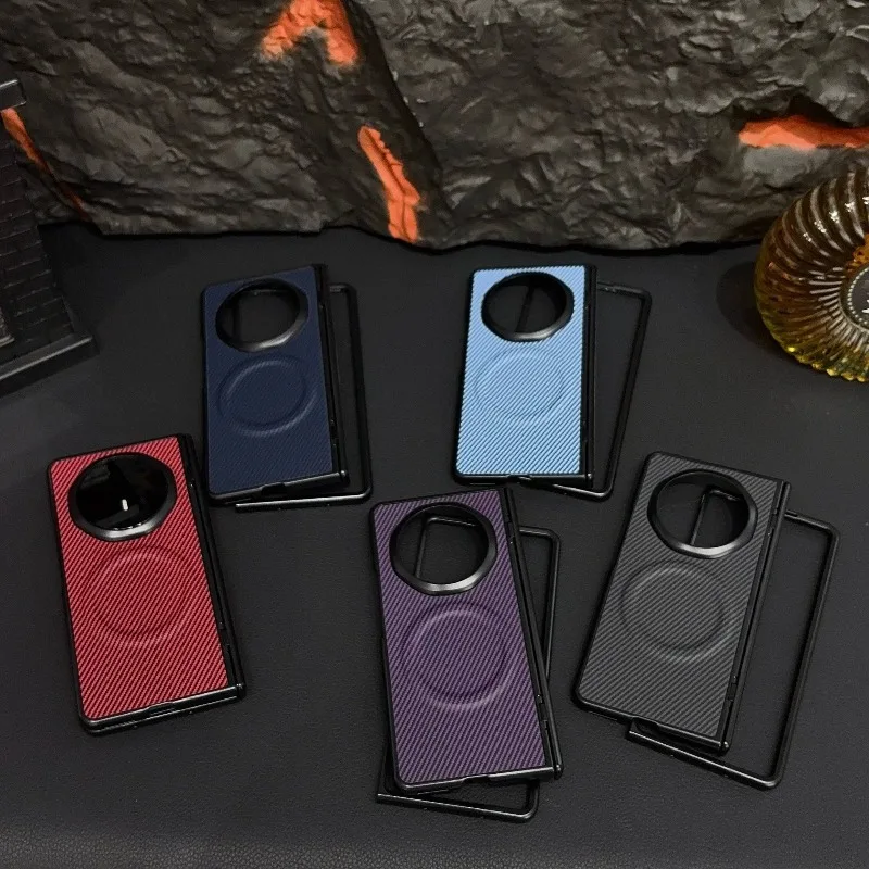 Etui For Honor Magic V6 z MagSafe, magnetyczne, matowe, z paskami, ze skóry wegańskiej PU, składane etui na telefon, odporne na odciski palców, z bumperem. — zdjęcie produktu 5