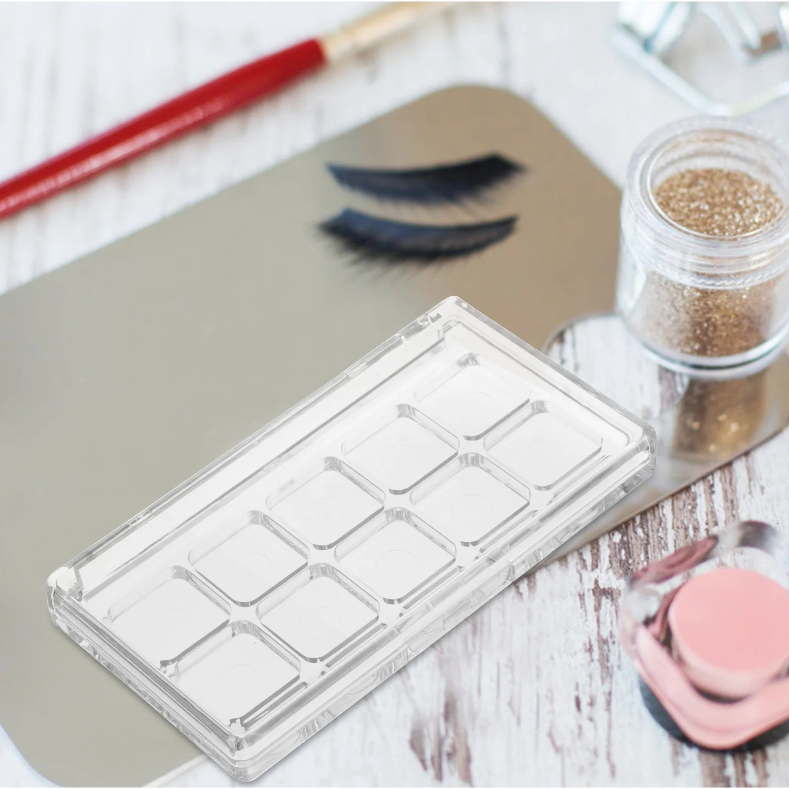 

Clear Refillable Makeup Palette Transparent Box for Eyeshadow Blush Lipstick Watercolor Paint Storage Travel Case