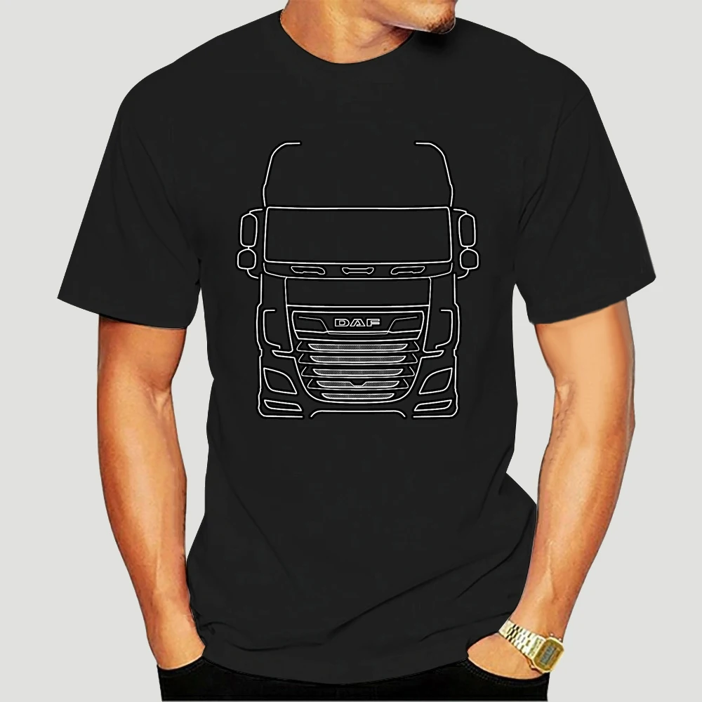 new model Men t-shirt DAF XF series truck outline grh (white) tshirt Women t shirt 7739X view 2