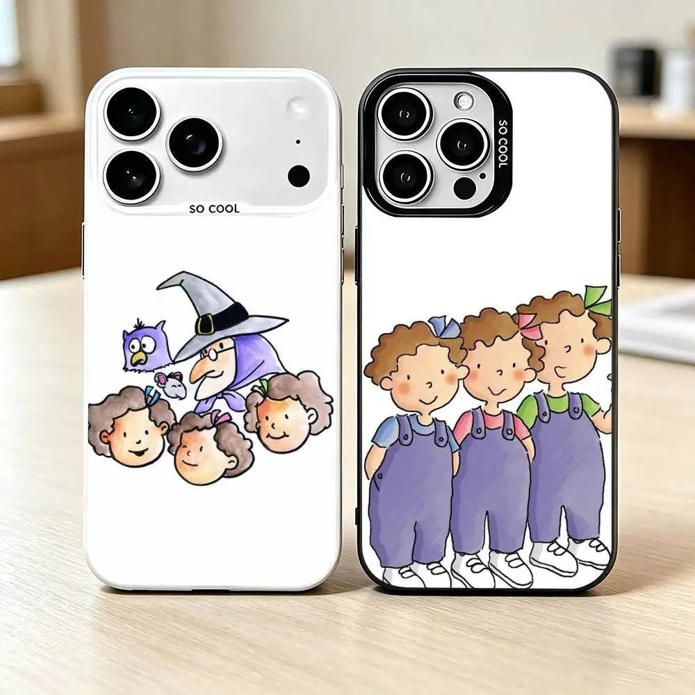 Lovely L-Las Tres Mellizas Phone Case For iPhone 17,16,15,14,13,12,11 Plus,Pro Max,XS,Colored Silver Plated Inside Cover