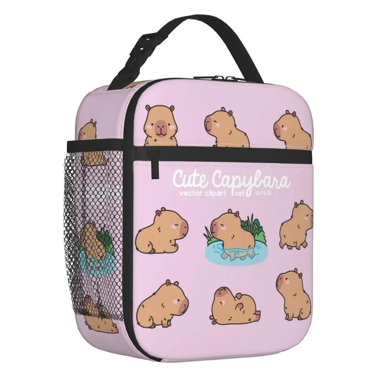 Custom Capybara Insulated Lunch Bag for Women Waterproof Thermal Cooler Bento Box Office Work School