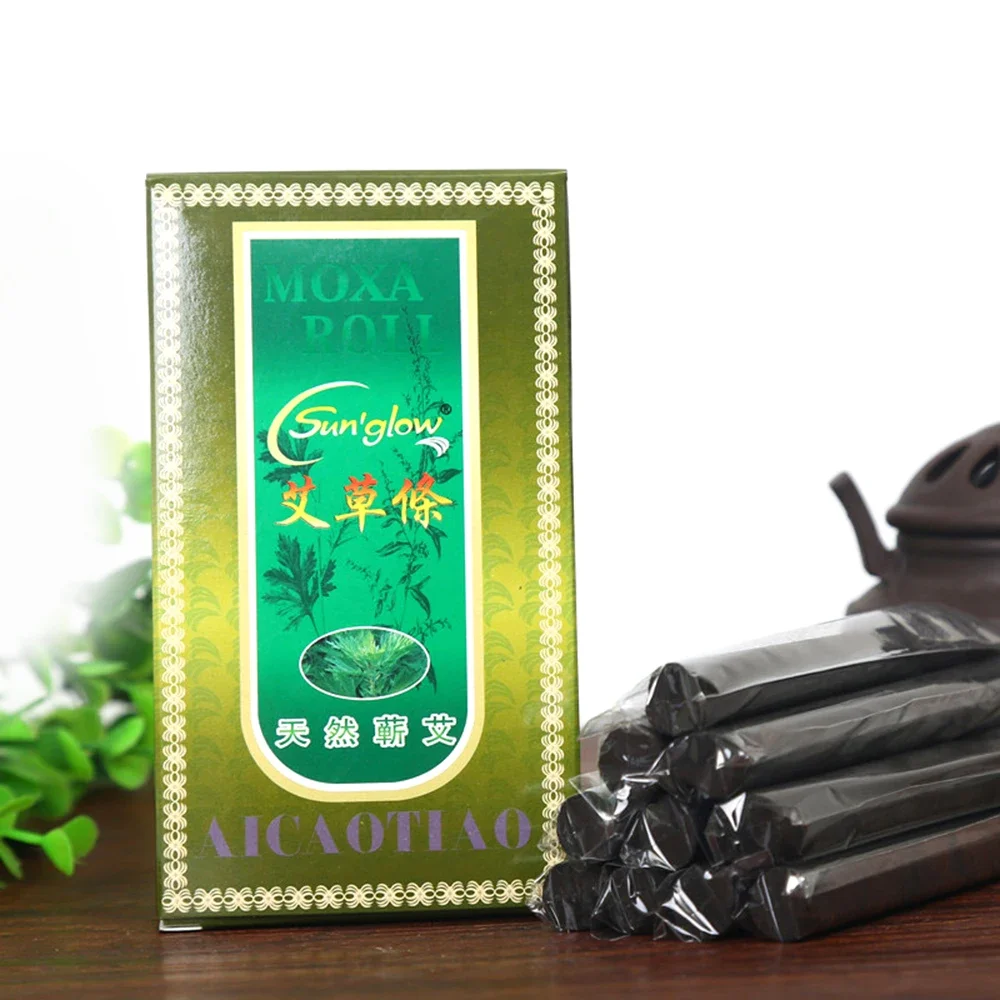 Songlonw Natural Mugwort Smokeless Moxa Roll Moxa Stick Moxibustion Health Care Smoke Roll Relieve Fatigued Stress