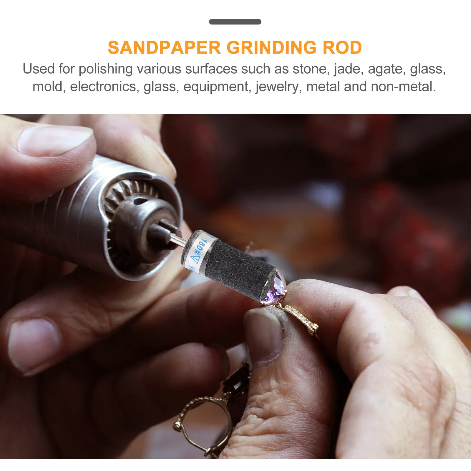 10Pcs Sandpaper Stick Jewelry Polishing Tool 2.35mm Sandpaper Polished Rod Buffing Grinding for Metal Glass Mold