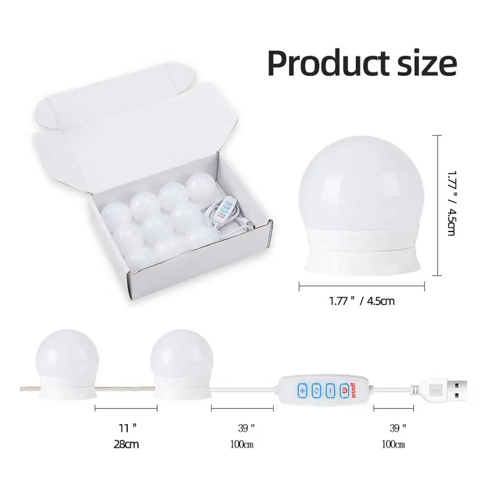 Confezione da 10 lampadine Luminose Comò LED Specchi per trucco Salone di bellezza