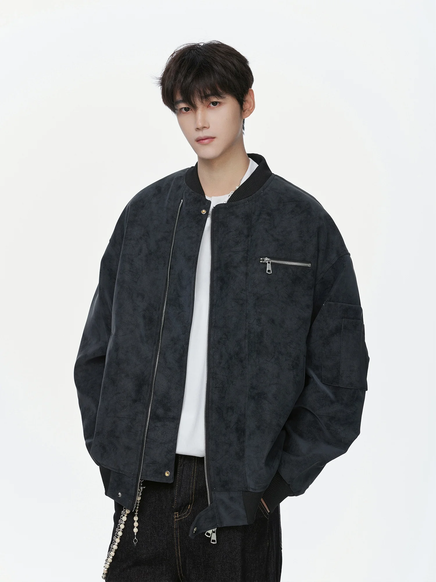 

Мужская бейсбольная куртка в американском винтажном стиле, осенняя, в стиле High Street, с эффектом тай-дай, кожаная, дизайнерская, для работы, верхняя одежда, трендовая