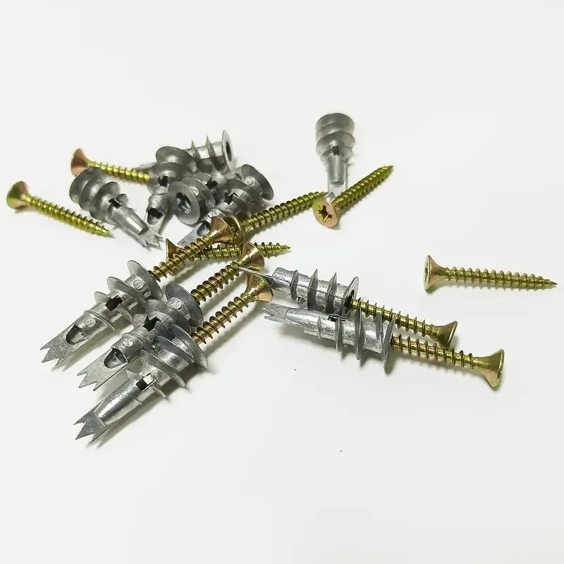 100PCS/50ชุด plasterboard drywall Anchor Hollow Wall Self-drilling Wall plug พร้อมสกรูแตะ drywall Bolt พร้อมสกรูแตะ