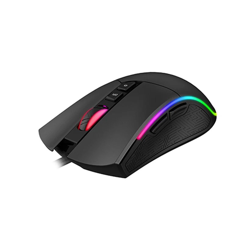 Havit MS1001 Gaming mouse with RGB light, 7 programmable keys, up to 6400 DPI, speed indicators, 16 million light effects, high precision game engine