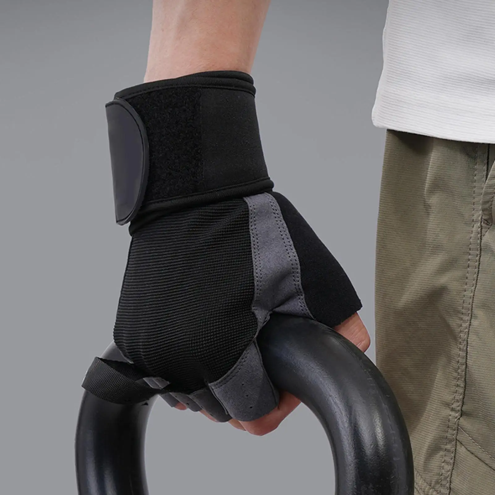 

Fingerless Gloves Bike Gloves Fingerless Anti-Slip Fitness Gym Mitten with Breathable Gear for Rock Climbing Outdoor Workout