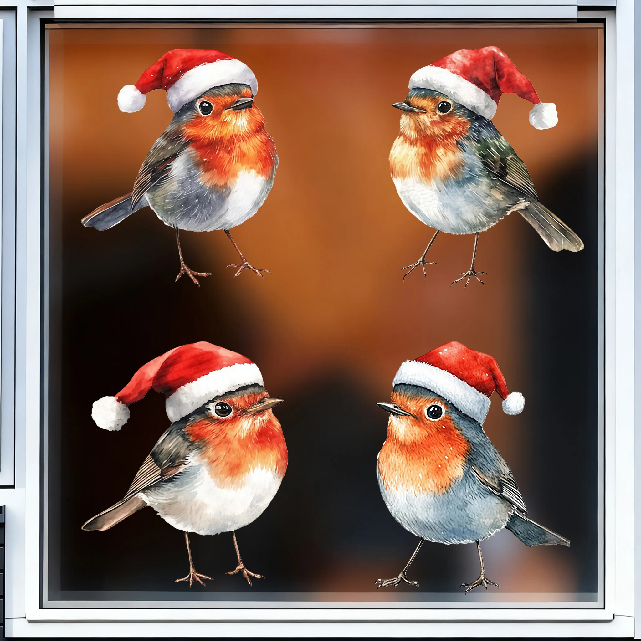 1Set Weihnachten Hut Vogel Fenster Aufkleber Wasserdichte Sonnencreme für Wand DIY Glas Tür Universal Vinyl Aufkleber Selbst-klebe