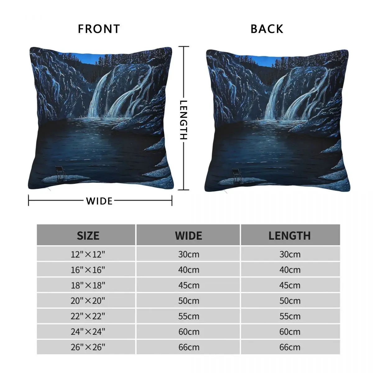 Thinking Spot Relaxing Waterfall Square Pillowcase Polyester Linen Velvet Creative Pillow Case Sofa Seater Cushion Case 18