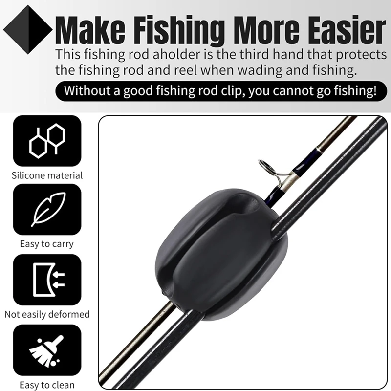 12 Pcs Portable Fishing Rod Fixed Ball 5 Holes Fishing Pole Puller Rubber Fishing Pole Clips Silicone Fishing Rod Holder