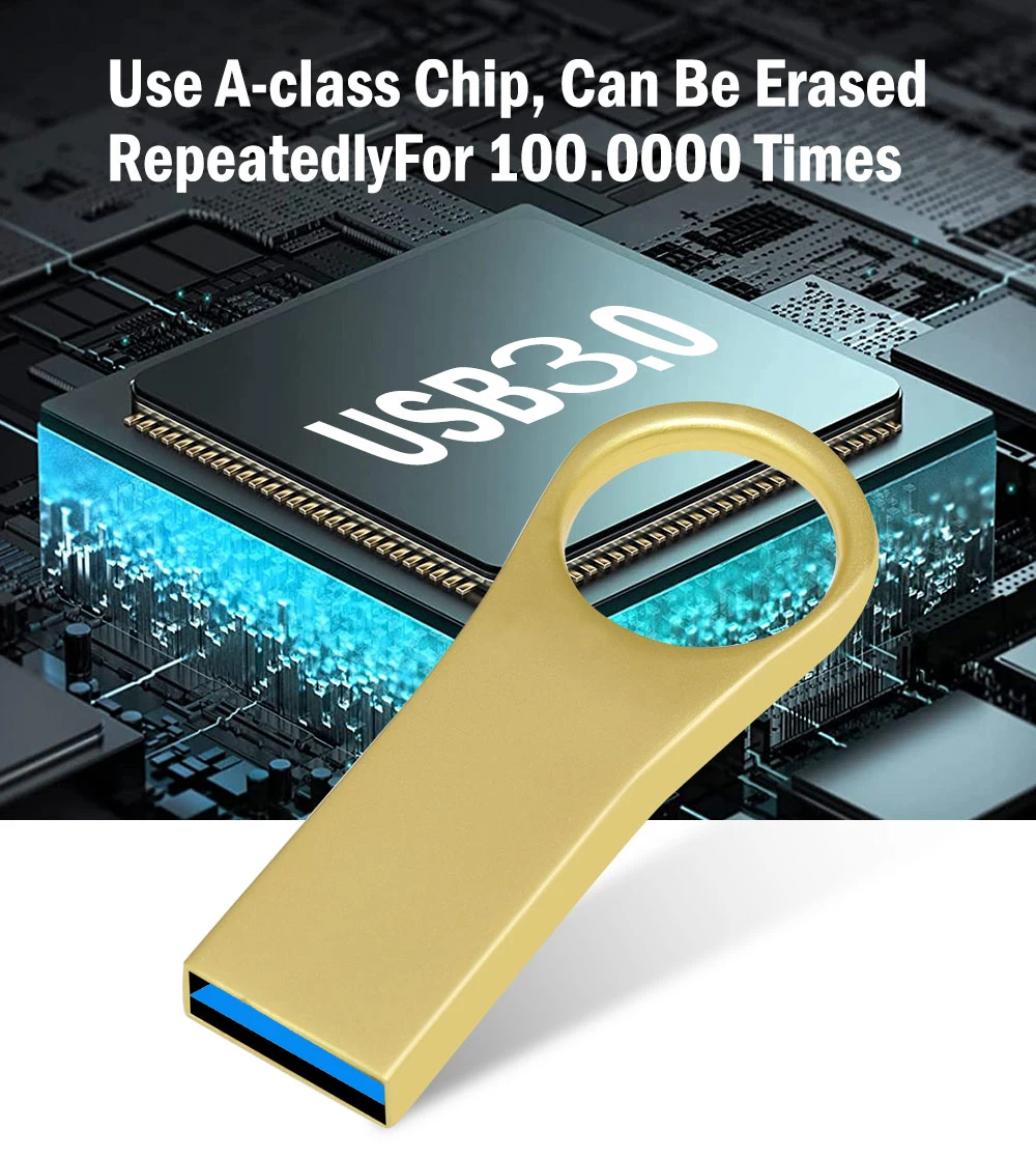 10pcs High Speed Memoria Flash Drive 3.0 Pendrive 128GB 64GB Waterproof Pen Drive 16GB 8GB Flash Usb Metal Stick Key Custom Logo