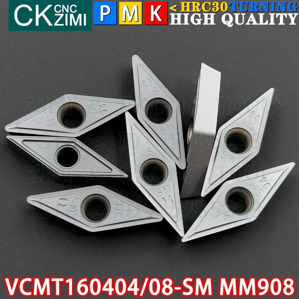 VCMT160404-SM MM908 VCMT160408-SM MM908 VCMT 1604 Твердосплавные пластины Наружные внутренние токарные пластины Инструменты Инструменты для резки металла с ЧПУ Столярные инструменты