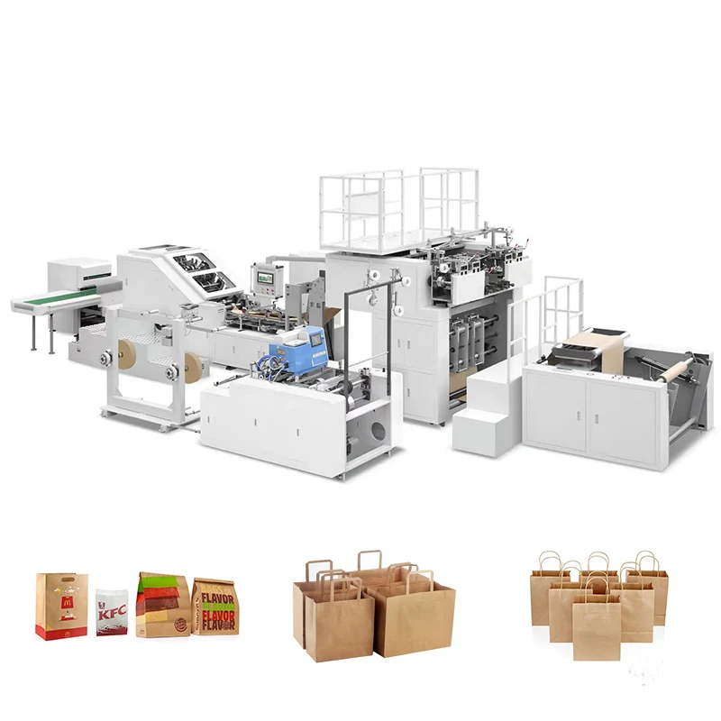 Grande assortimento Macchina per la produzione di sacchetti di carta completamente automatica Macchina per sacchetti di carta con fondo quadrato