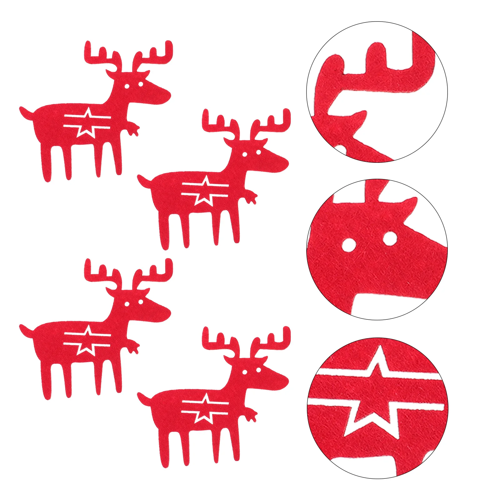 

4Pcs Holiday Cutlery Pouch Reindeer Theme Christmas Fork Bag Tableware Holder for Dinner Party Decor Cutlery Holder for Party