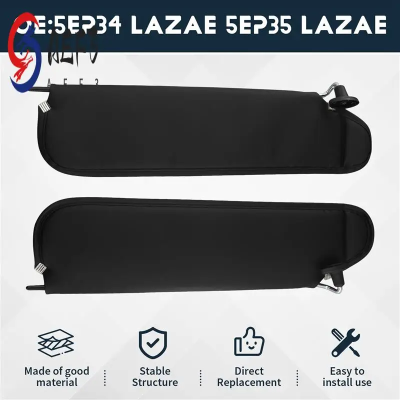 

AEF3-Car Left Driver & Right Passenger Sun Visor Sunshade For Jeep Wrangler TJ 1997-2002 5EP34 LAZAE 5EP35 LAZAE