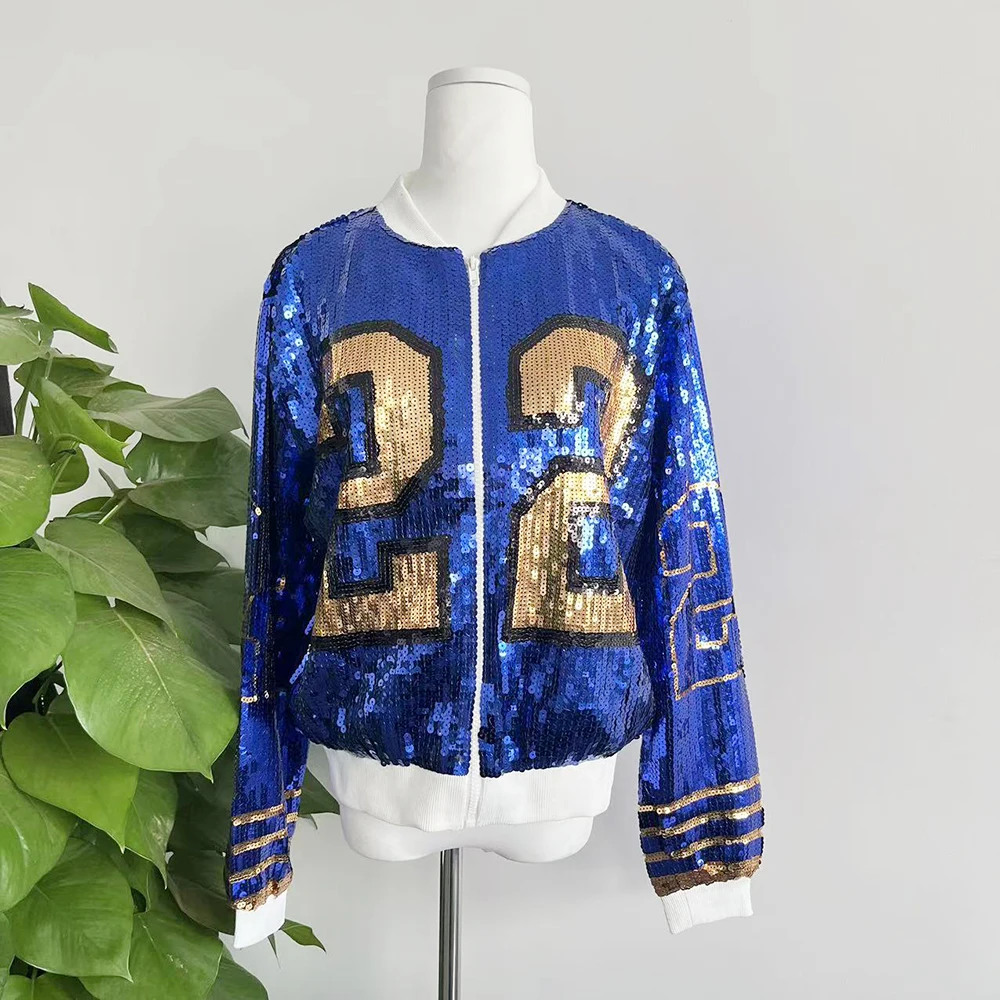 Greek zip up long sleeve sporty bat sleeved Sorority Sigma Gamma Rho Sequin  SGR 22 Sequin Jacket