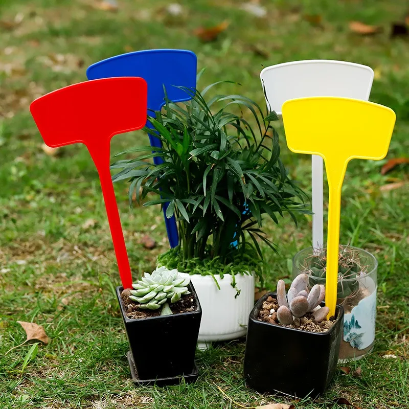 100pcs Waterproof Plastic Plant Labels Garden Plug-in Marker Flower Green Succulent Name Record Tag Inserted Identification Sign