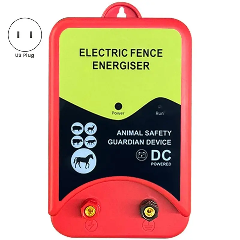 HRBAJ-Electric Fence Energiser 1.5J 12Kv, High-Voltage Pulse Controller And Portable Fence For Farm Ranch US PLUG