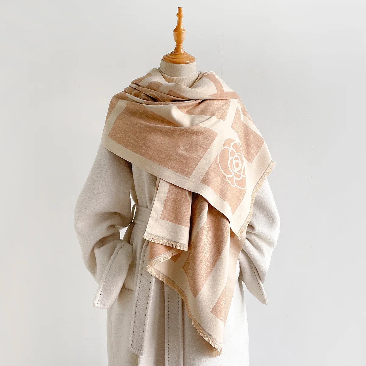 Print Scarf Hijab Pashmina Bandana Shawl Cashmere Wrap Sleek Versatile Piece For Holiday Celebration Casual Visit Daily