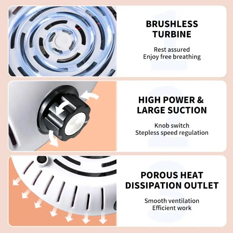 

Супер всасывающий пылесборник для ногтей, 4500 об/мин, мощный пылесборник для ногтей, вентилятор для маникюра, пылесос и фильтр