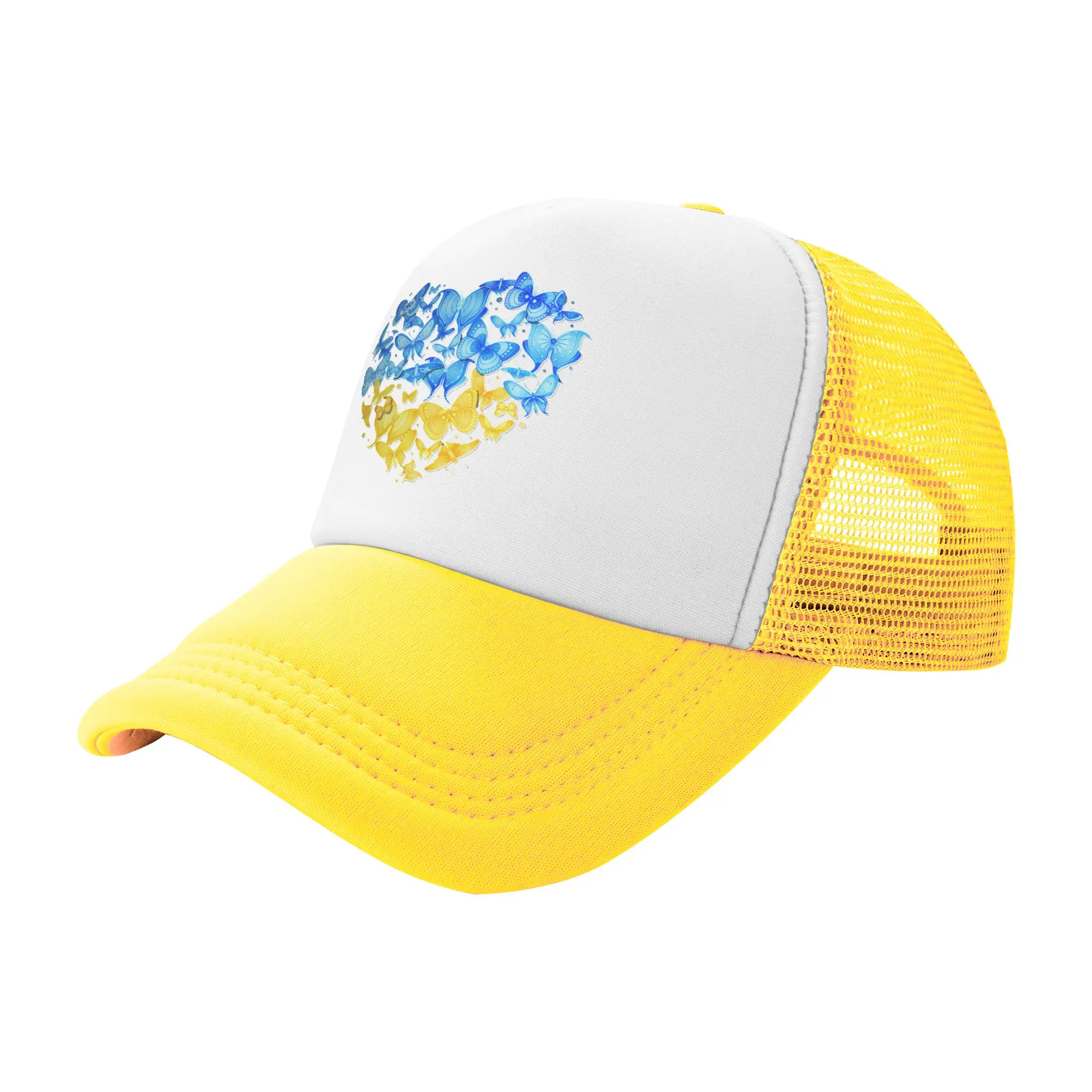 Heart Ukraine Butterfly Sunflower Ukrainian Mesh Baseball Cap Men Women Casual Sun Caps  Hats Adjustable Summer Trucker Caps
