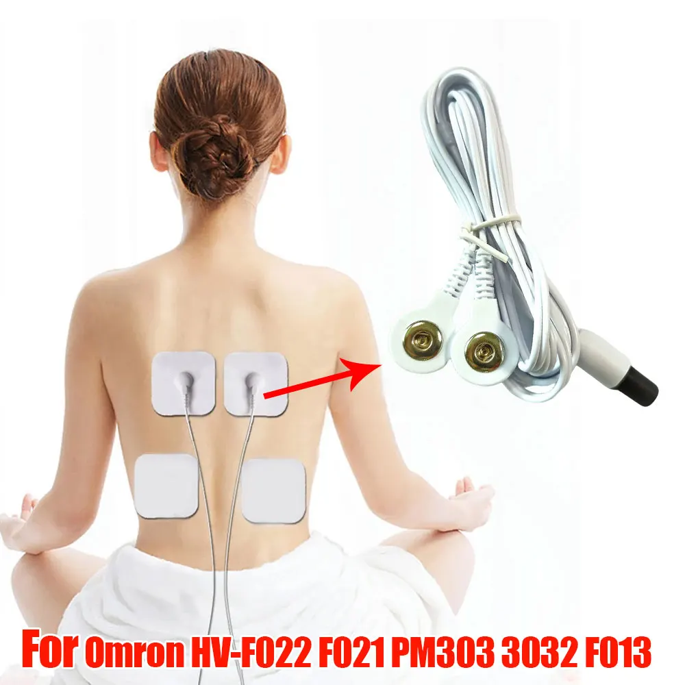 1-10pcs Replacement Electrode Lead Wire Cable Cord Snaps for Omron Massager Electrotherapy Devices HV-F022 F021 PM303 3032 F013