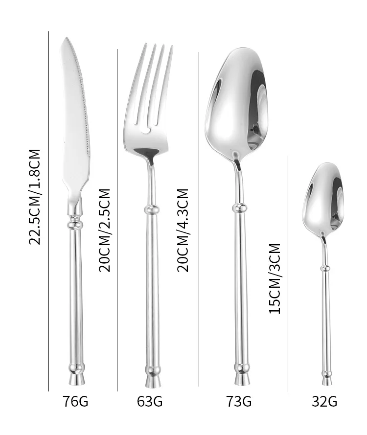 24Pcs Fashion High-End Cutlery Set 18/10 Stainless Steel Gift Flatware 304 Knife Fork Spoon Dinnerware for 6 Drop Shipping